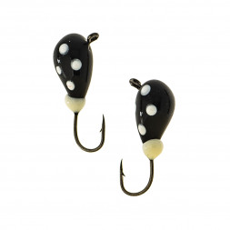 Мормышка вольфрамовая Lumicom Капля с ушком обмазка-точки блистер 1шт 4,0, BLt