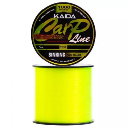 Монофильная леска для рыбалки KAIDA Леска CARP LINE Sinking 1000м Fluo Yellow 0.286 мм