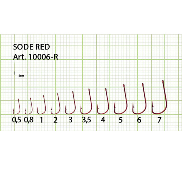 Крючок FISH SEASON Sode-ring №5 Red 8шт 10006-R05F