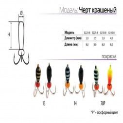 Мормышка вольфрамовая Spider Черт краш. MW-SP-0240-14