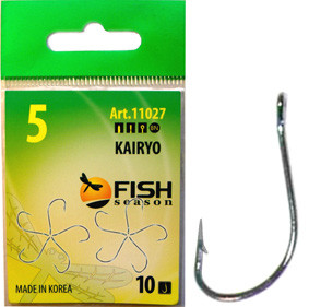 Крючок FISH SEASON Kairyo han-sure-ring №4 BN 10шт 11027-04F