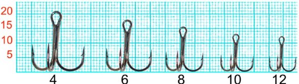 Крючок-тройник FISH SEASON с кругл. поддевом №2/0 Red 4шт 11030R-0042F