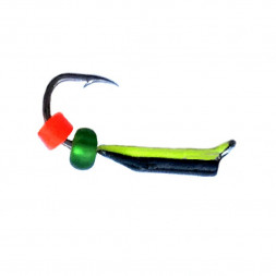 Мормышка вольфрамовая Рефлекс-М 1,5 Ст-к Черн, Лайм Брюшко + Бусина 1шт.