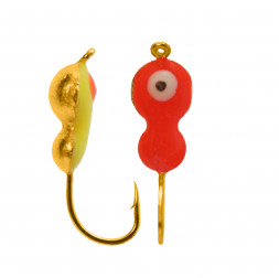 Мормышка вольфрамовая Lumicom Муравей окун./фосф. глаз Ф4 золото AuP