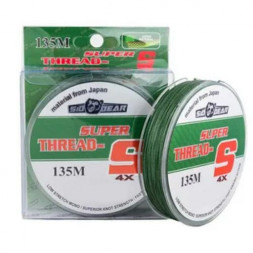 Шнур SIBBEAR Super Thread—S 4x 0.10мм 4,09кг 135м цвет — зелёный